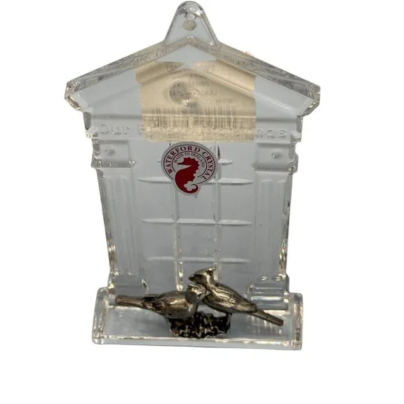 Waterford Crystal "Our First Christmas" 2004 Ornament With Love Birds Design Box - Picture 4 of 8